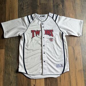 Minnesota Twins MLB Baseball Jersey White Button Front Men’s Size Large